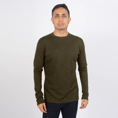 mens alpaca sweater classic lightweight color green