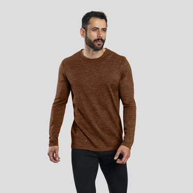 mens high performance long sleeve tshirt color brown