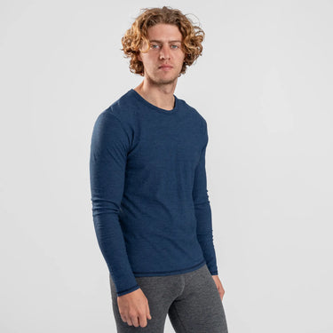 mens long sleeve active color natural blue