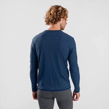 mens long sleeve classic color natural blue