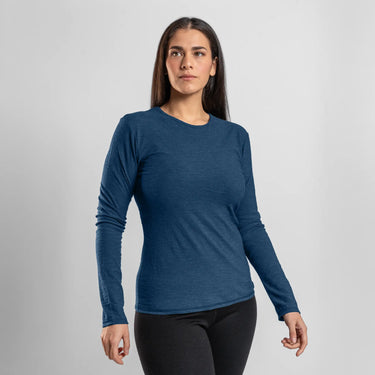 womens all natural long sleeve shirt color natural blue