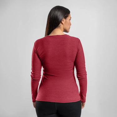 womens natural dye long sleeve shirt color natural red