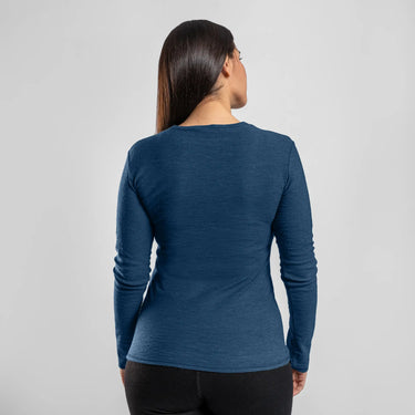 womens natural fiber long sleeve shirt color natural blue