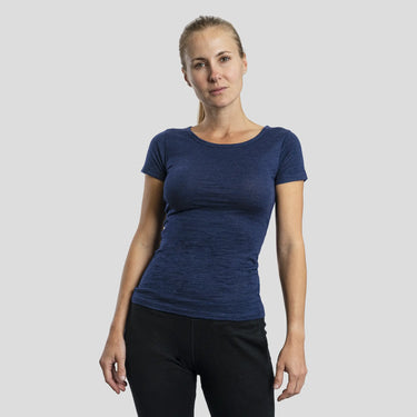 womens adventure crew neck tshirt color navy blue
