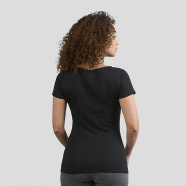 womens high performance tshirt crew neck color black