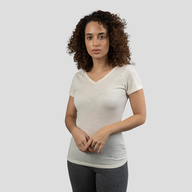 womens royal alpaca vneck tshirt color Undyed