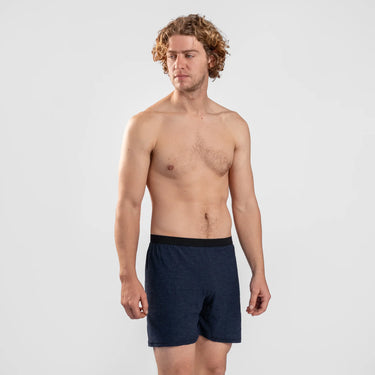 mens all natural relax boxer color navy blue