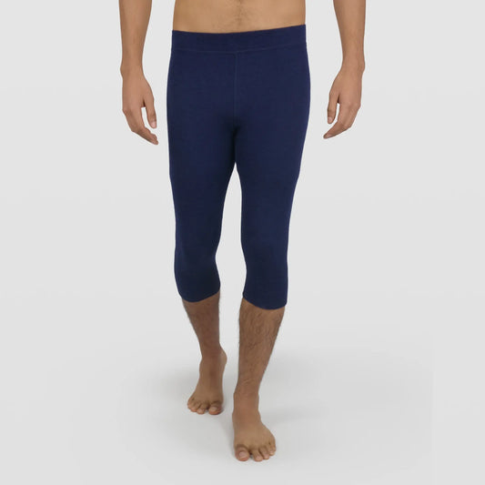 mens breathable leggings 34 midweight color navy blue