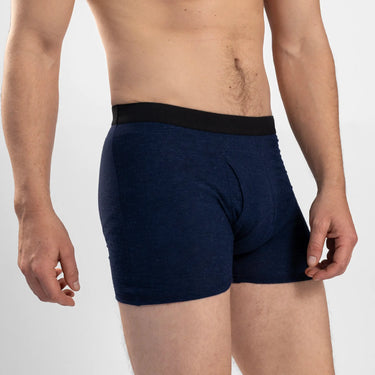 mens comfortable fit boxer w fly color navy blue