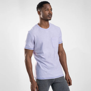 mens natural product crew pocket color lilac