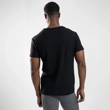 mens sustainable crew pocket color black