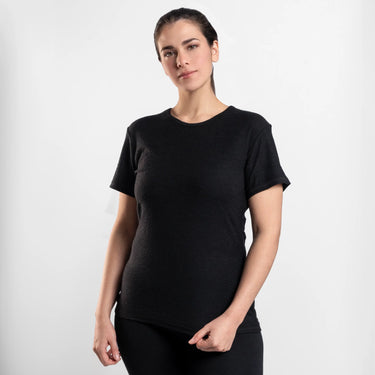 womens all natural running tshirt ultralight color black