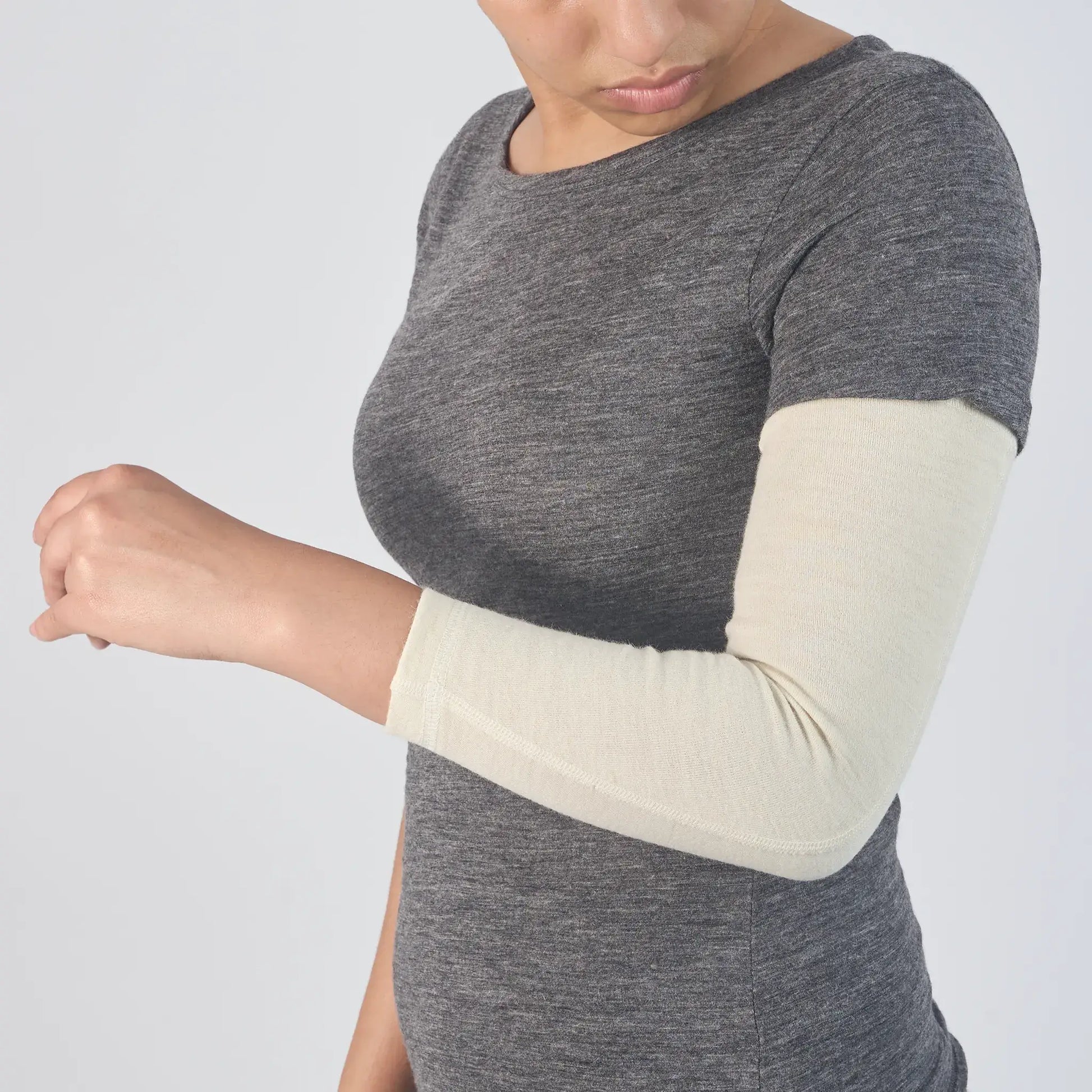 womens all natural sleeve midweight color natural white