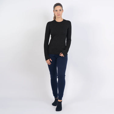 womens alpaca wool sweater midweight ethical color black