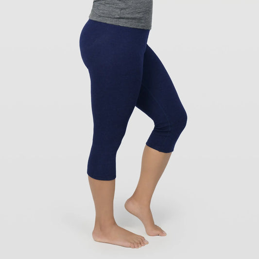 womens antiodor leggings 34 midweight color navy blue
