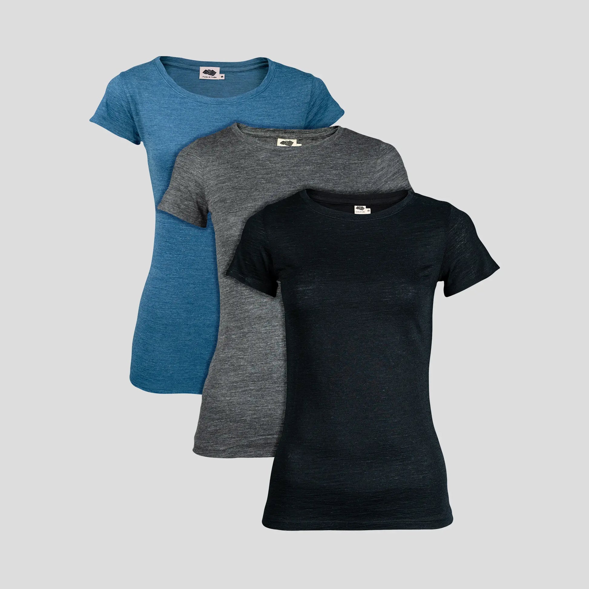 3 Pack - Women's Alpaca Wool Crew Neck T-Shirts: 160 Ultralight cover