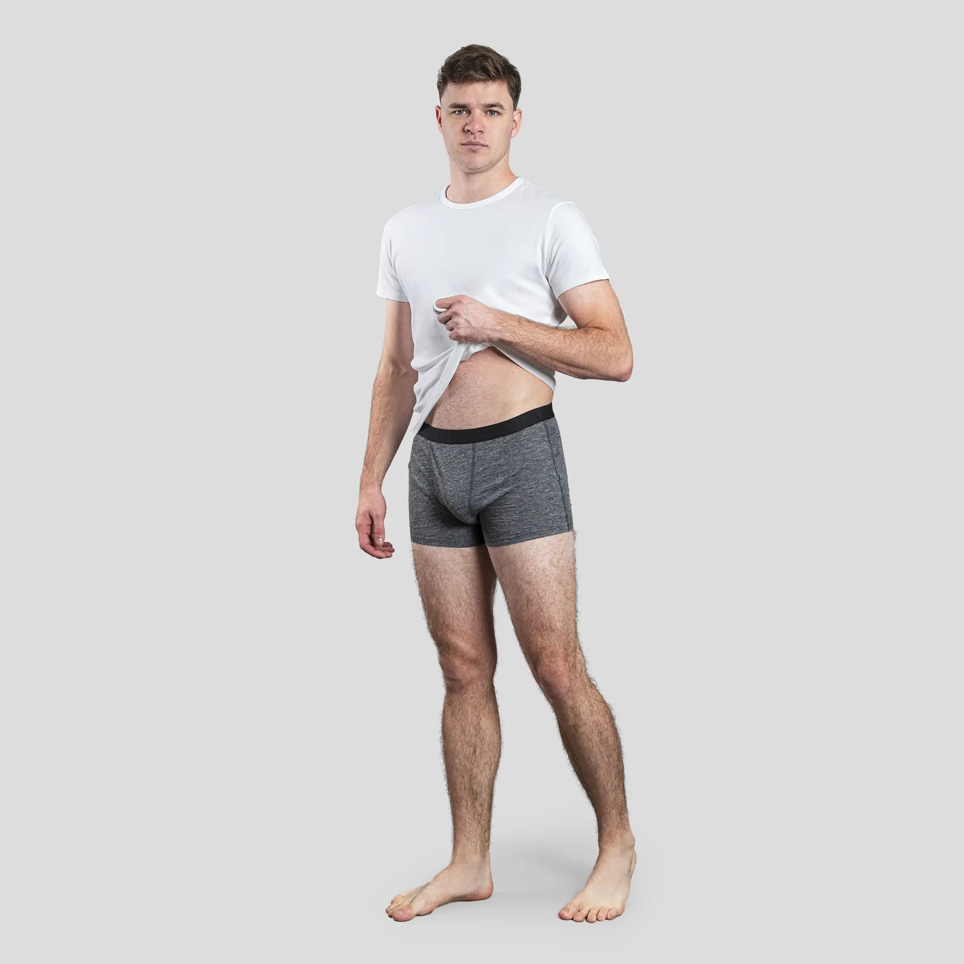 Men's Alpaca Wool Boxers: 160 Ultralight color Gray