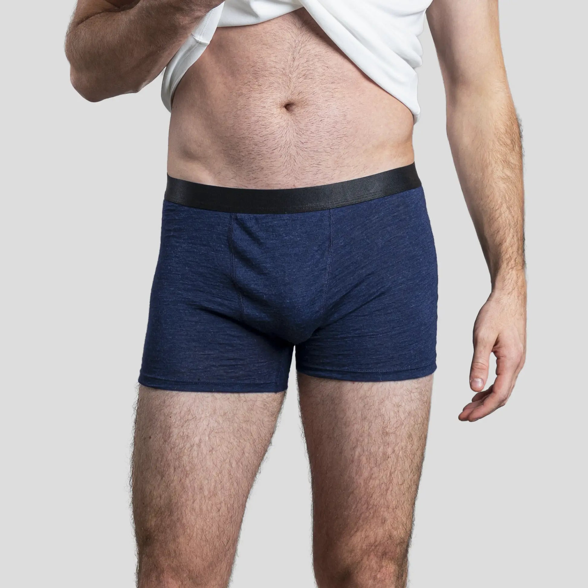 Men's Alpaca Wool Boxers: 160 Ultralight color Navy Blue