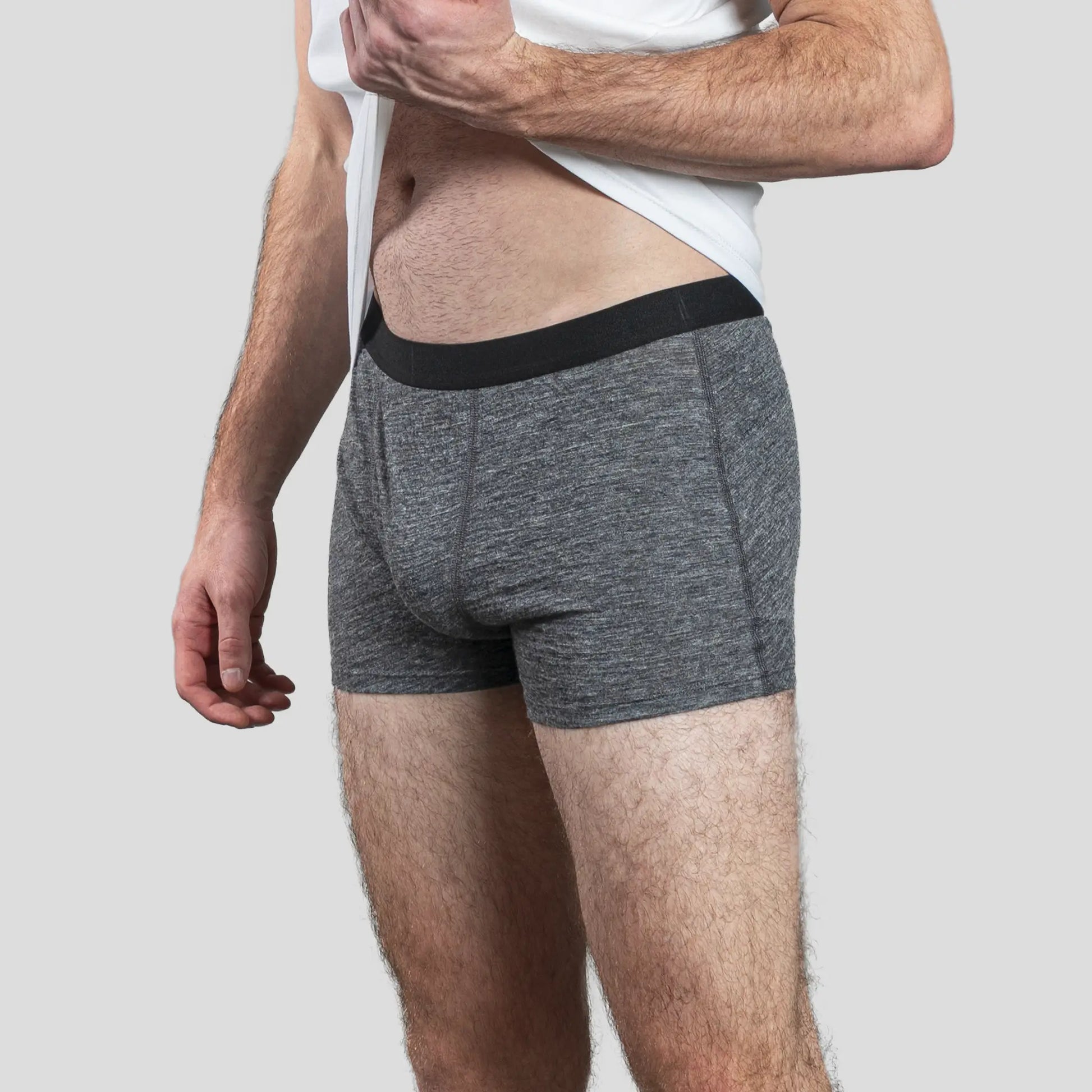 Men's Alpaca Wool Boxers: 160 Ultralight color Gray