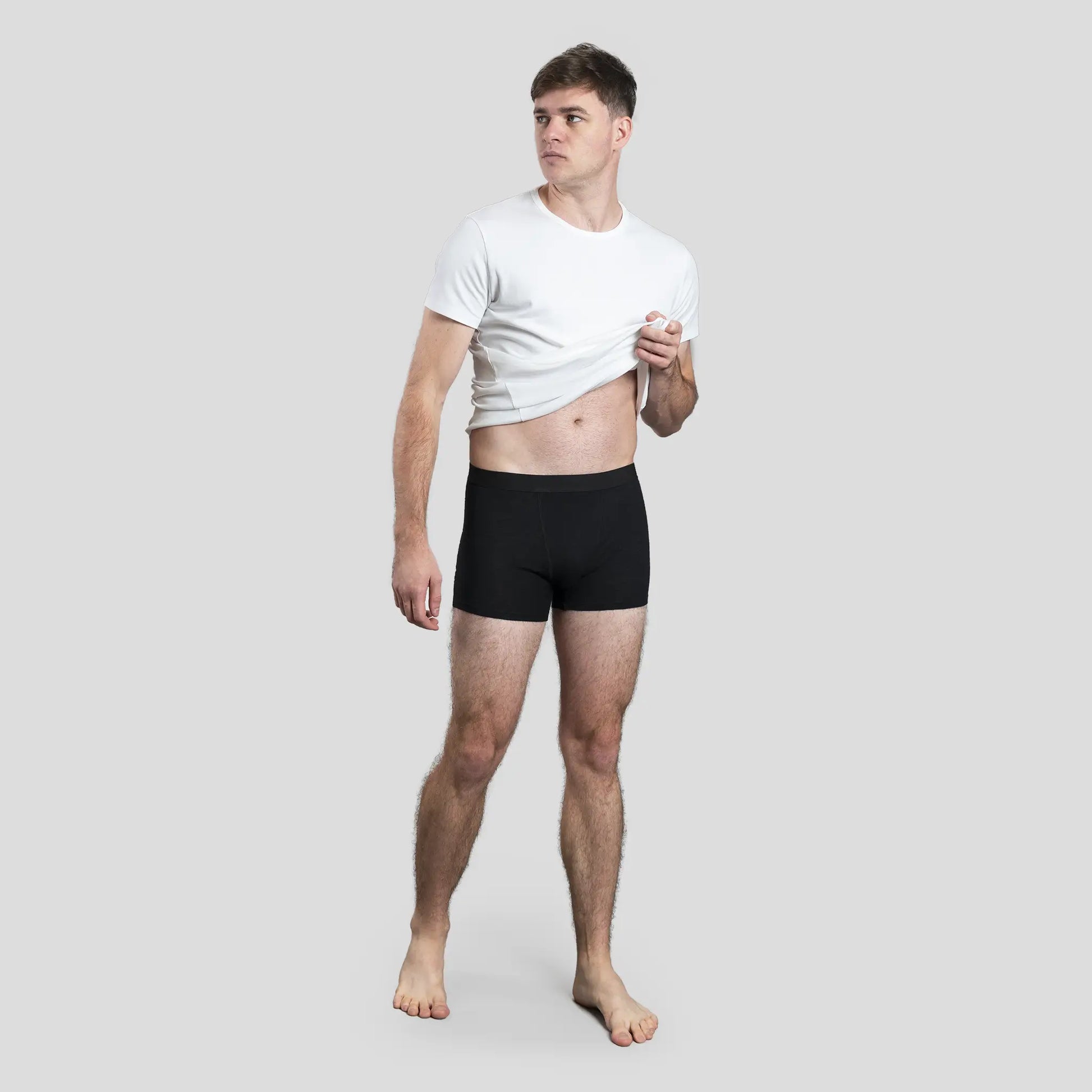 Men's Alpaca Wool Boxers: 160 Ultralight color Black