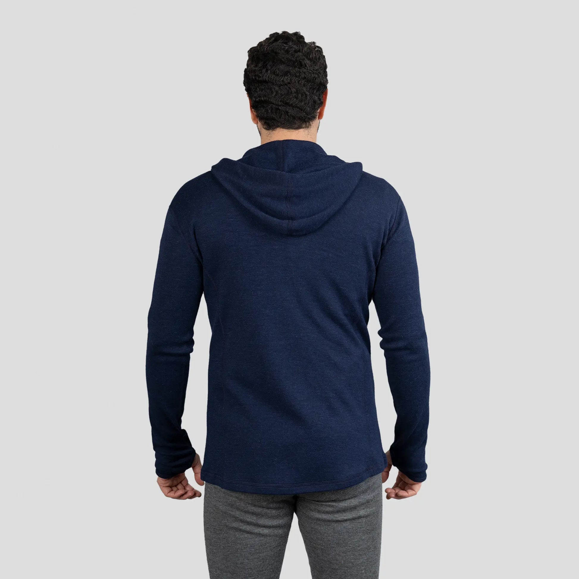 Men's Alpaca Wool Hoodie: 300 Lightweight Half-Zip color Navy Blue