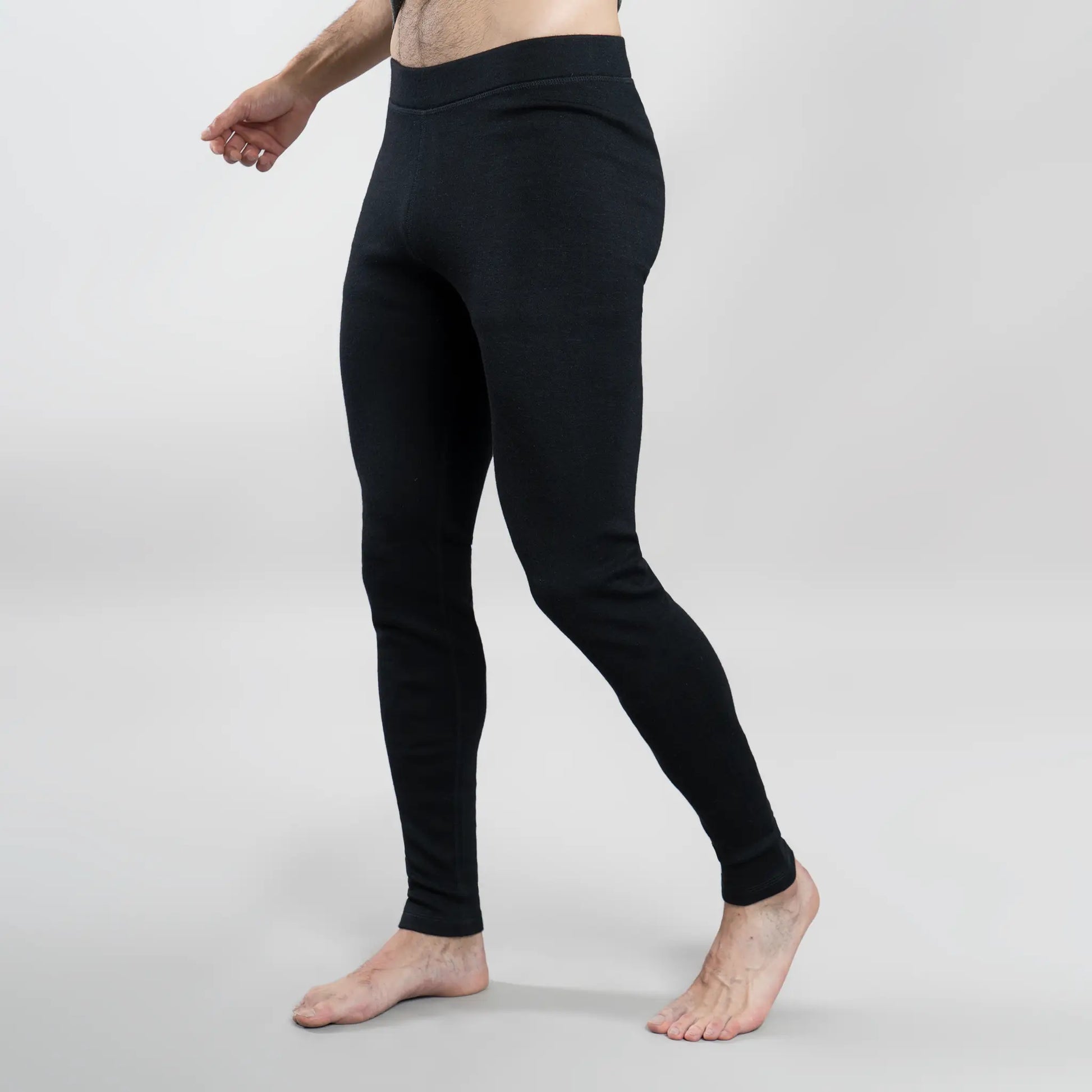 Men's Alpaca Wool Tights: 300 Lightweight color Black