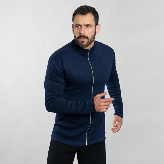 mens temperature regulate jacket full zip color navy blue