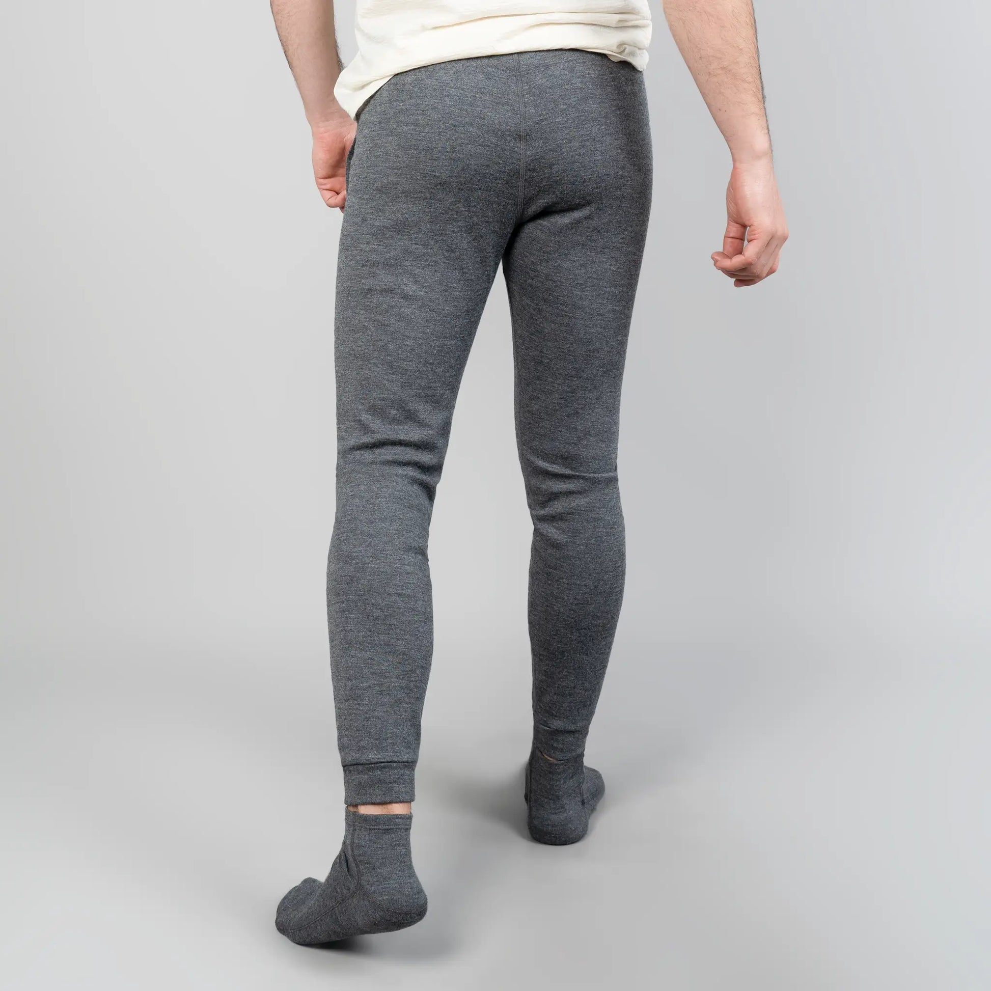 Men's Alpaca Wool Jogging Bottoms: 420 Midweight color Gray